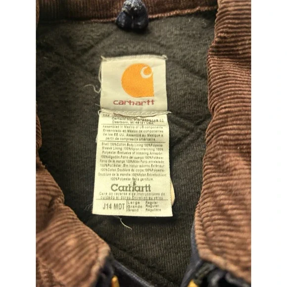 Carhartt J14 MDT Blue Men's L Y2K 2000s Work Jacket Faded Distressed Santa Fe - Picture 3 of 9